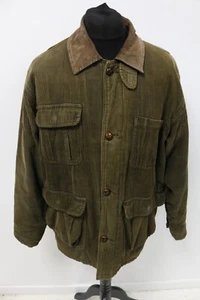 Vintage Men's Corduroy Coat Jacket Tartan Lined Collared Quilted UK S VGC A14 - Picture 1 of 15
