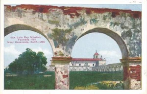 Mission San Luis Rey CA Vintage Postcard Arches Oceanside 1793 5.5" x 3.5" - Picture 1 of 2