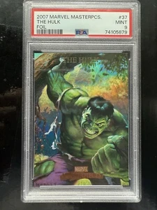 2007 Marvel Masterpieces Foil #37 The Hulk Rainbow Rare PSA 9 - Picture 1 of 12