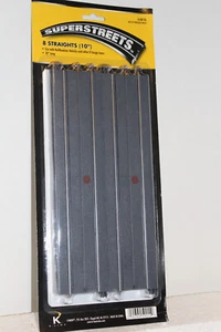 K-LINE #K0813A SUPERSTREETS 10" STRAIGHT 8 PACK (Ez Streets) - Picture 1 of 1
