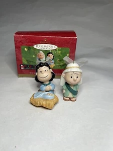 Hallmark Keepsake Ornament Peanuts Pageant Charlie Brown And Sally Ceramic - Picture 1 of 5