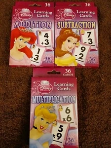 (3) Disney Princess Learning Cards, 36 Cards Each Pack - Picture 1 of 6