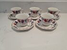 5 x ADAMS OLD COLONIAL small tea coffee cups and saucers demitasse vintage