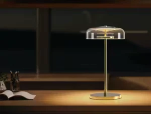 Tzumi Atmosphere 16.5 in. LED Clear Hooded Shade Bronze Retro Table Lamp - Picture 1 of 5