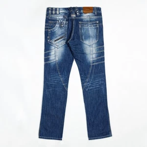 Venom Jeans 32W Y2K Moto Biker Denim Too Tough To Die Studded Patchwork Pants - Picture 1 of 14