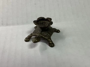 Small Vintage Brass Metal turtle Incense burner - Foto 1 di 8