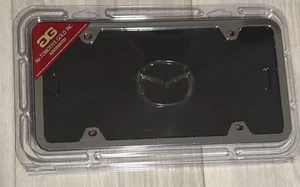MAZDA Black Stainless Steel vanity license plate tag RAISED 3-D LOGO - Picture 1 of 2