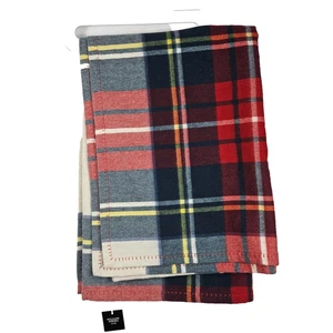 NWT Williams Sonoma 100% Lambswool Plaid Throw Blanket Stitch 50 x 70 inch - Picture 1 of 9