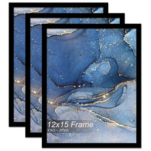12x15 Bilderrahmen 3er Set, Schwarzer Rahmen für 12 x 15 Zoll Bild Poster Foto... - Bild 1 von 6