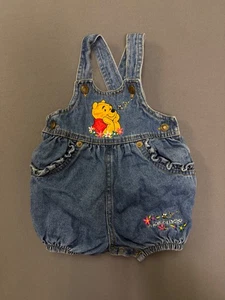 Pantalones Cortos Vintage Pooh Colección 100 Acre Denim Bordado Burbuja - Imagen 1 de 9