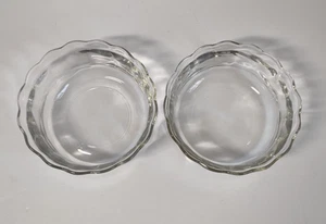 Set of 2 Vtg Anchor Hocking Moments Clear Glass All Purpose Bowl Scalloped Edge - Picture 1 of 12