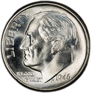 1946 MS66FB Dime Doubled Die Obverse - Picture 1 of 3