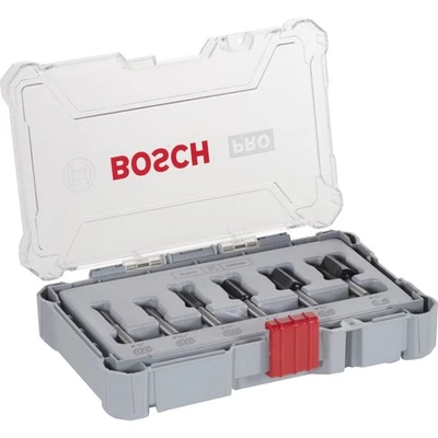 Bosch 2607017467 6 Piece Router Bit Set Straight 1/4" Shank 50 54 60mm + Case - Image 1 of 2