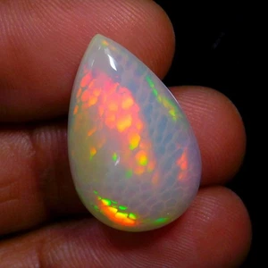 Top AAA Quality Honeycomb Ethiopian Opal Cabochon Gemstone Big 23x15x8mm 12.2cts - Picture 1 of 4
