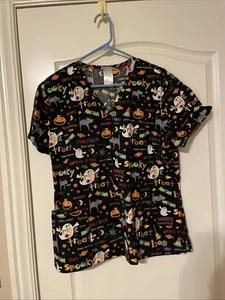 Halloween Scrub Top Size Large - Picture 1 of 1