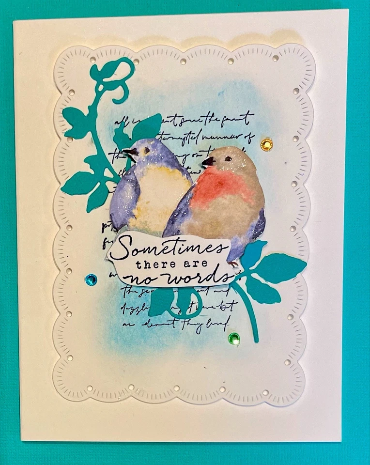 Kit de 4 tarjetas de simpatía estampación hágalo usted mismo conjunto “a veces sin palabras” vuelo aves aireadas Foto 1 de 1