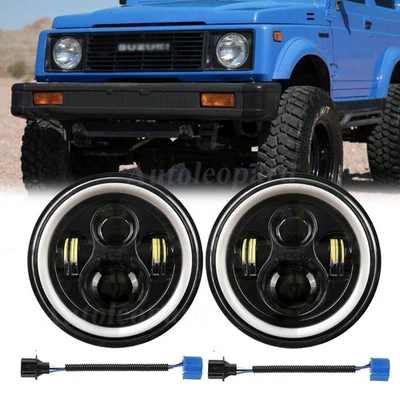 Faro alto bajo redondo de 7 pulgadas para Suzuki Samurai 1986-95 con DRL y luz de giro Foto 1 de 4