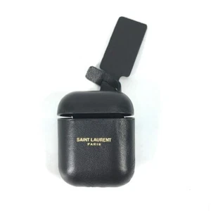 SAINT LAURENT PARIS 635662 logo airpods case key holder Earphone case Black - Picture 1 of 15