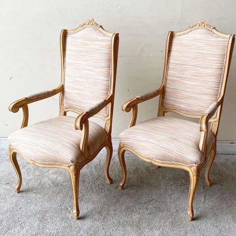 Vintage Lavender Upholstered Bergere Armchairs - a Pair Cover