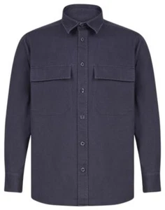 Front Row Herren Overshirt Langarm Baumwolle Drill Shacket Freizeit Kragenhemden - Bild 1 von 20