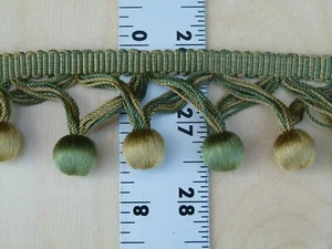 BY Yard Scalamandre Silk Trim BUDDY FERN & AVOCADO BALL SILK TRIM MSRP 238USD/Y - Picture 1 of 8