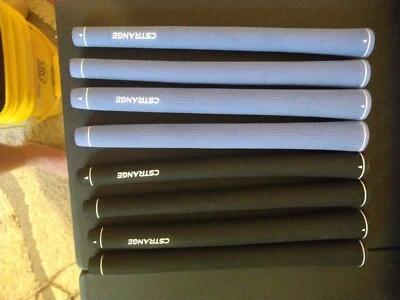 CSTRANGE GOLF Set of 8 Midsize Size Black Golf Grips, Tacky Tour Velvet Style