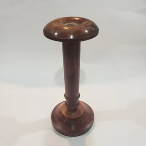 Rustic Distressed Wooden Pillar Candlestick Country Farmhouse Decor 9 1/2" Tall - Picture 1 of 8