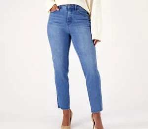 Girl With Curves Raw Hem Petite Girlfriend Jeans Vintage Wash 0P A546109 - Bild 1 von 7