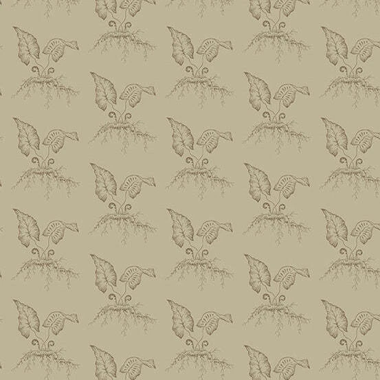 Umber Fiddleheads 44" fabric by Andover, A-609-N, Cocoa Pink, cotton - Image 1 of 1