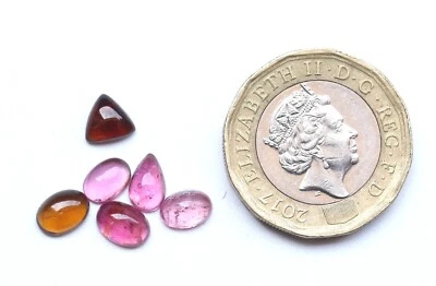 Tourmaline Gemstone Natural Multi Tourmaline Smooth Polished Loose Cabochon Lot - Image 1 of 4