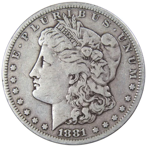 1881 S Morgan Dollar VG Very Good 90% Silver $1 US Coin Collectible Cover