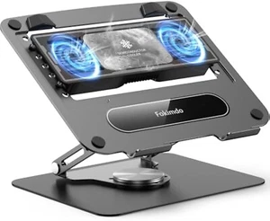 Support de refroidissement noir réglable pour ordinateur portable avec refroidisseur thermoélectrique amovible - Photo 1/6