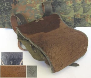 MOCHILA TORNISTER DE PIEL DE PONY WEHRMACHT M39 ORIGINAL ALEMANA SEGUNDA GUERRA MUNDIAL MARCADA - Imagen 1 de 17