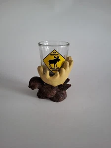 New Hampshire Brake For Moose Attached Shot Glass - RARE - Picture 1 of 6