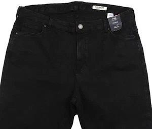 M&S Womens Marks and Spencer Curve Black Straight Jeans Size 22 Petite LABEL - Picture 1 of 8
