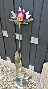 Skulptur Blume Palermo Edelstahl Kugel rainbow matt 120 cm Dekoration Garten - Bild 1 von 1