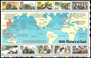 US #2981 MNH 1995 Victory at Last Holocaust Iwo Jima Truman Hiroshima Elbe Reims - Picture 1 of 1