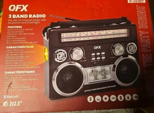 QFX R-333BT 3-Band Radio: AM/FM/SW, Bluetooth, USB/SD/AUX, Disco Light, light - Picture 1 of 2