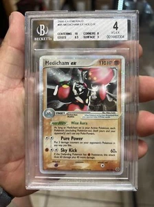 BGS 4 Pokemon MEDICHAM EX Card (EX EMERALD Set) 95/106 Ultra Rare Holo - Picture 1 of 2