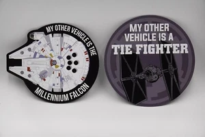 Disney Star Wars Millennium Falcon & Tie Fighter Car Auto Magnet "My Other Ride" - Picture 1 of 6