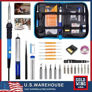 28PCS Soldering Iron Electric Gun Adjustable Temperature 60W Welding Solder Kit - Picture 1 of 13