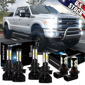 For Ford F250 F350 F450 2005-2019 - 6x 6000K White LED Headlight Fog Light Bulbs - Picture 1 of 17