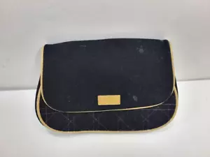 DIOR Parfums Black Velvet Gold Trim Clutch Bag Cosmetics Perfume Designer 9x6” - Picture 1 of 3