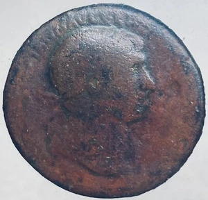 Large Ancient Roman Coin 98-117AD Emperor Trajan Dupondius Genuine Circulated - Picture 1 of 12