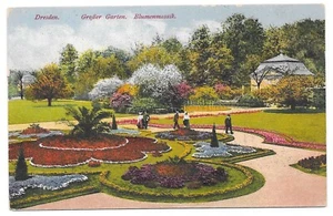 AK Dresden Großer Garten Blumenmosaik Ansichtskarte Postkarte - Bild 1 von 2
