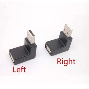 USB2.0 A Male to Female Extension Cable 90Degree Left/Rright Angle Adapter Plug - Picture 1 of 12