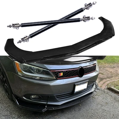 For Volkswagen Atlas S Front Bumper Lip Splitter Spoiler Glossy Black Body Kit - Image 1 of 4