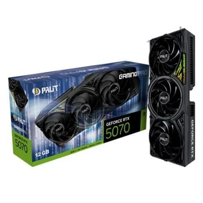 Palit RTX5070 GamingPro, PCIe5, 12GB DDR7, HDMI, 3 DP, 2512MHz Clock, RGB - Image 1 of 4