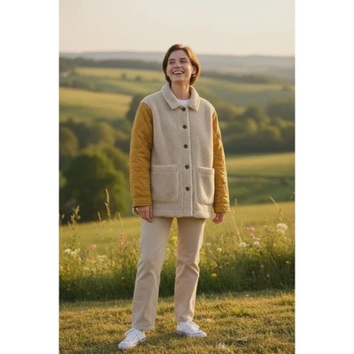 Abrigo de granero impermeable vintage XL para mujer Sherpa polar manga acolchada Foto 1 de 4