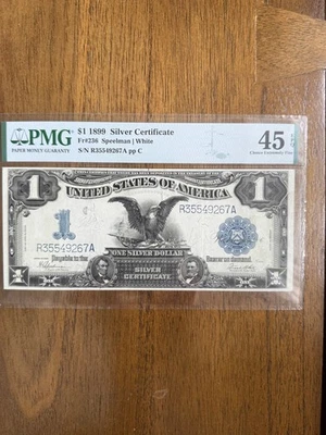 1899 $1 SILVER CERTIFICATE PMG 45 EPQ - Image 1 of 4